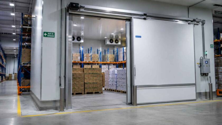 Puerta térmica industrial instalada por Puertas Lirsa en Ecuador